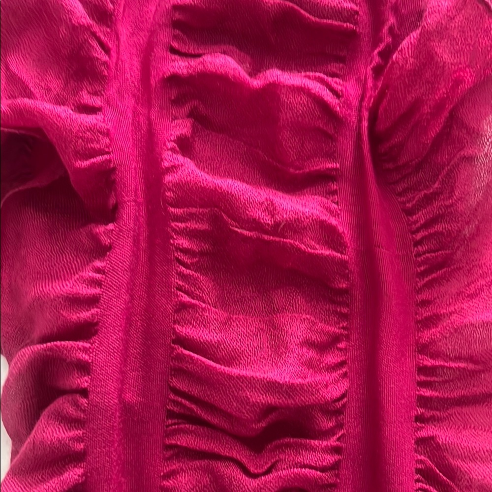 White house black market fuchsia ruffled scarf - Picture 4 of 4